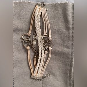 Shades of white bohemian bracelet